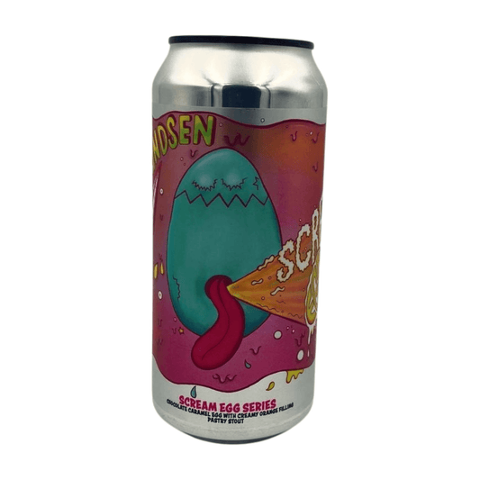 Œuf au chocolat et caramel fourré à l'orange crémeuse, série Amundsen Scream Egg | Bière brune pâtissière